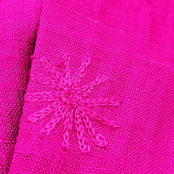 Vtg Woven Silk Blazer Jacket With Embroidered Starburst Design Size XL - Picture 5 of 9